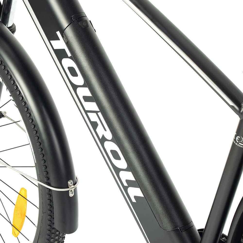 Touroll J1 Trekker – Trekking/Urban Electric Bike, Silver, White, Black Commuter-Friendly Design, Volt Ventures UK