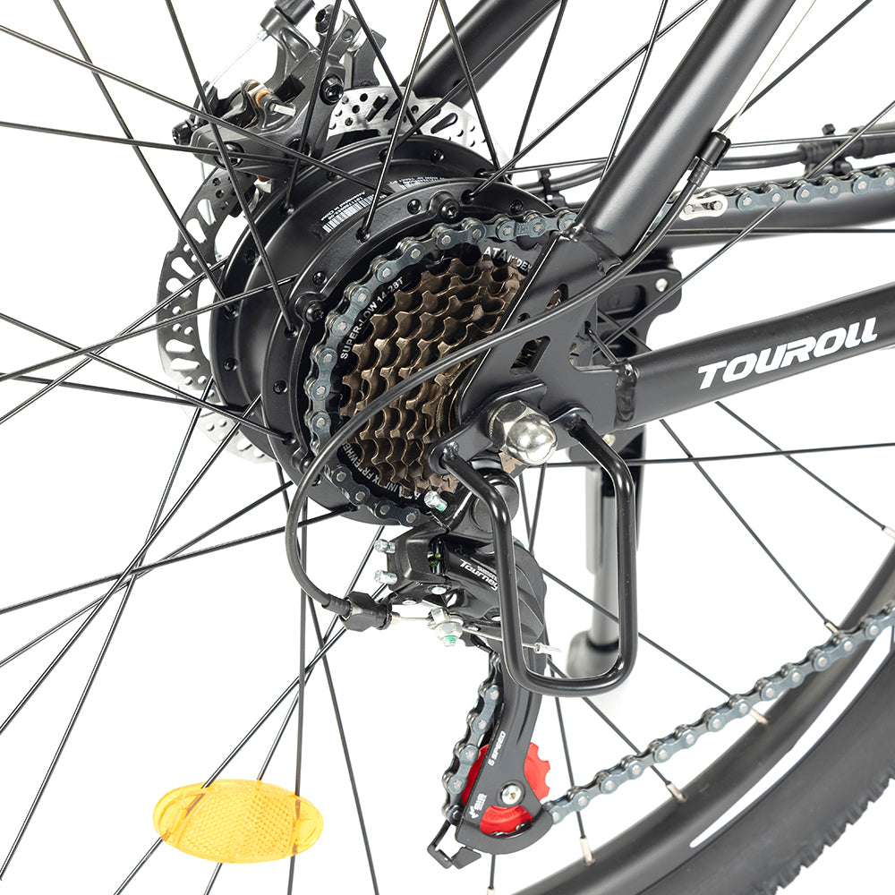 Touroll U1 26-inch Mountain E-Bike – Hardtail Electric MTB, Black, Silver, White, 250W Motor, Volt Ventures UK